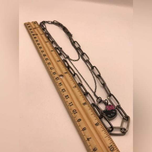 Sanrio Black and Pink Triple Layered Hello Kitty Pendant Necklace - Picture 5 of 6